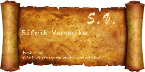 Sifrik Veronika névjegykártya